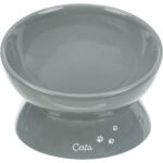 Comedero Cerámico Gris Elevado