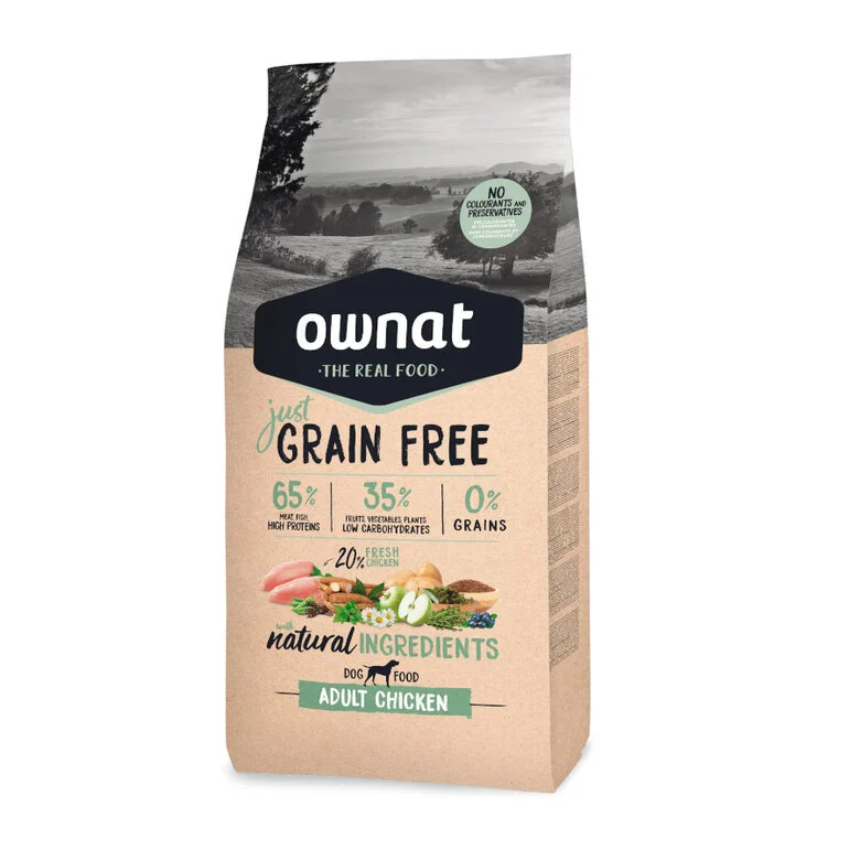 ownat_just_gf_mini_pollo 2 Sacos Ownat Just Grain Free Adulto Pollo 14kg - Imagen 1
